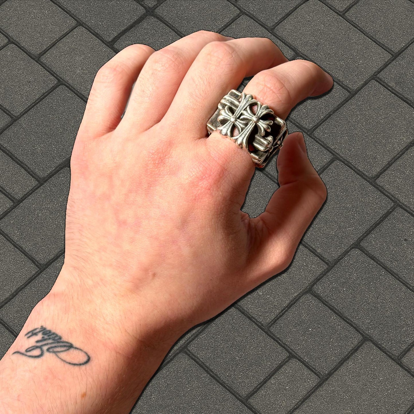 Chrome Hearts Square Cemetary Ring