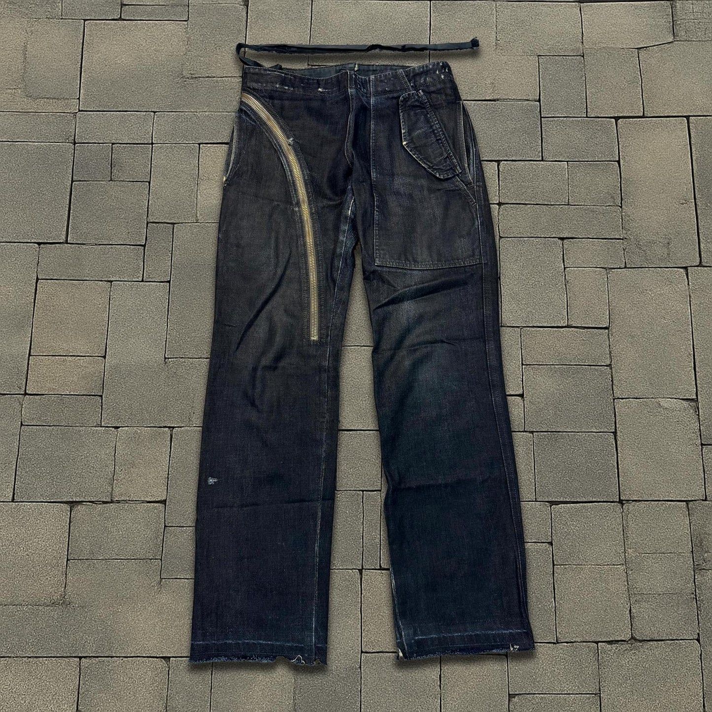 FW09 Rick Owens “Crust” Overdye Half Layer Aircut Denim