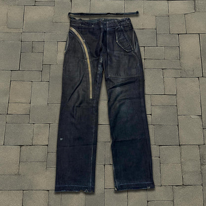FW09 Rick Owens “Crust” Overdye Half Layer Aircut Denim
