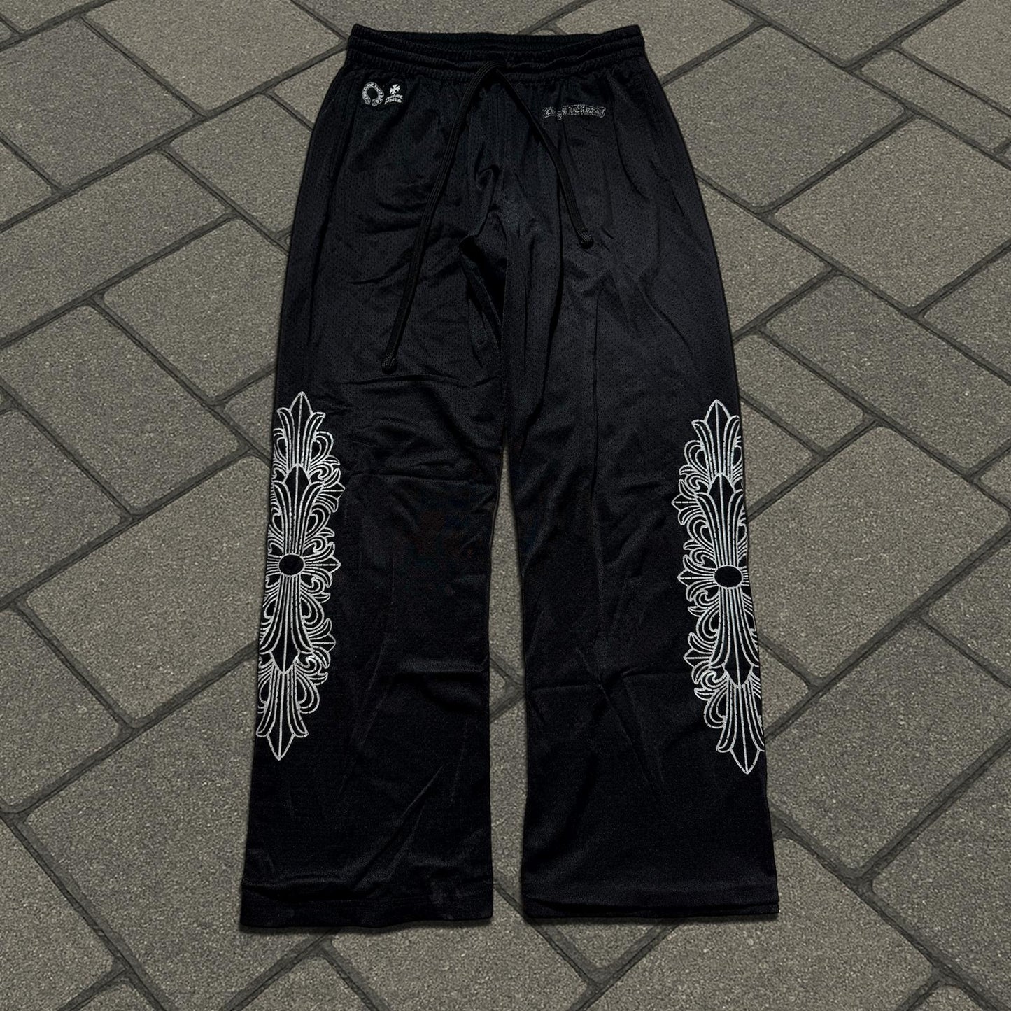 Chrome Hearts Black Mesh Floral Lounge Pants
