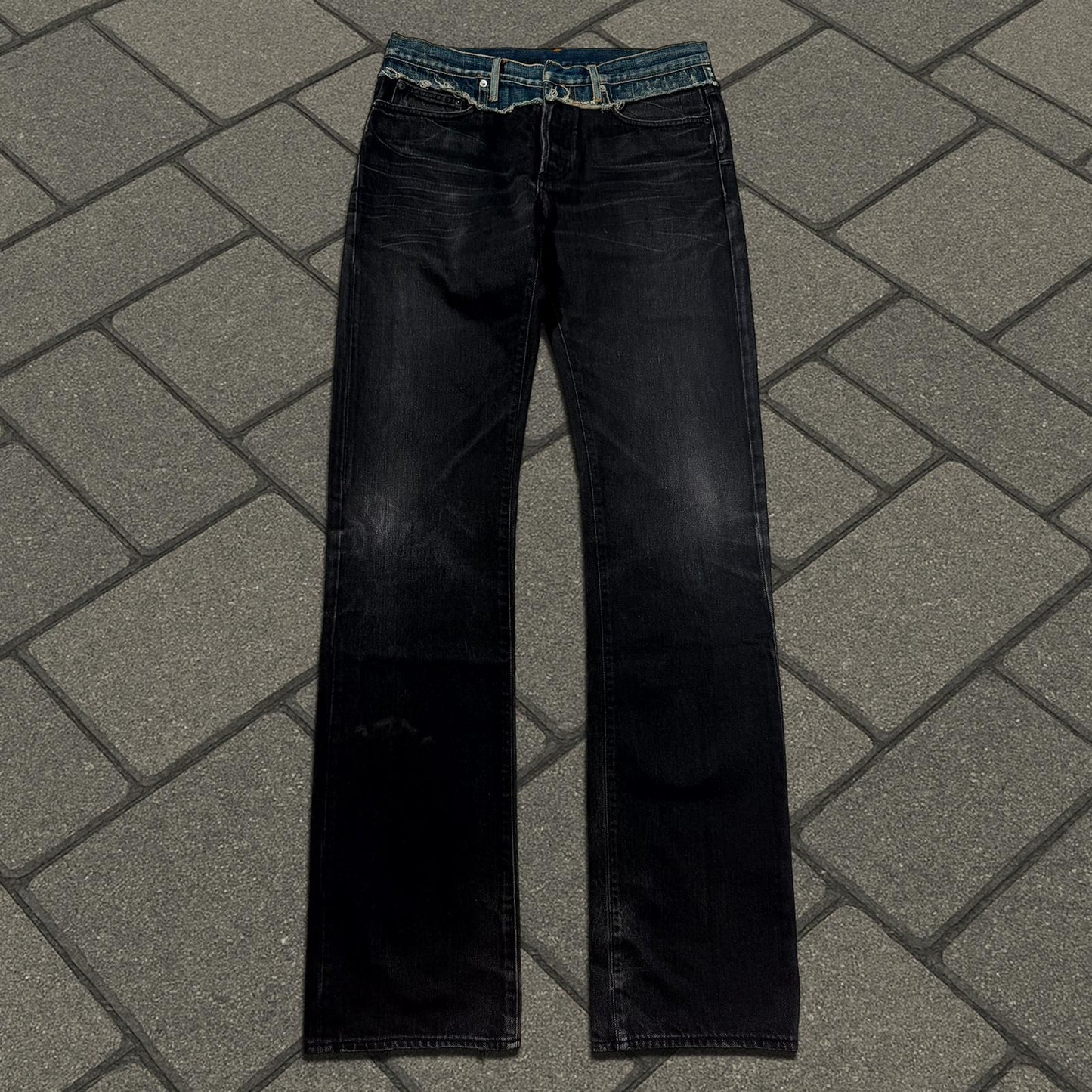 AW06 Dior Homme Black Cummerbund Denim