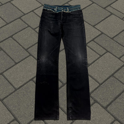 AW06 Dior Homme Black Cummerbund Denim