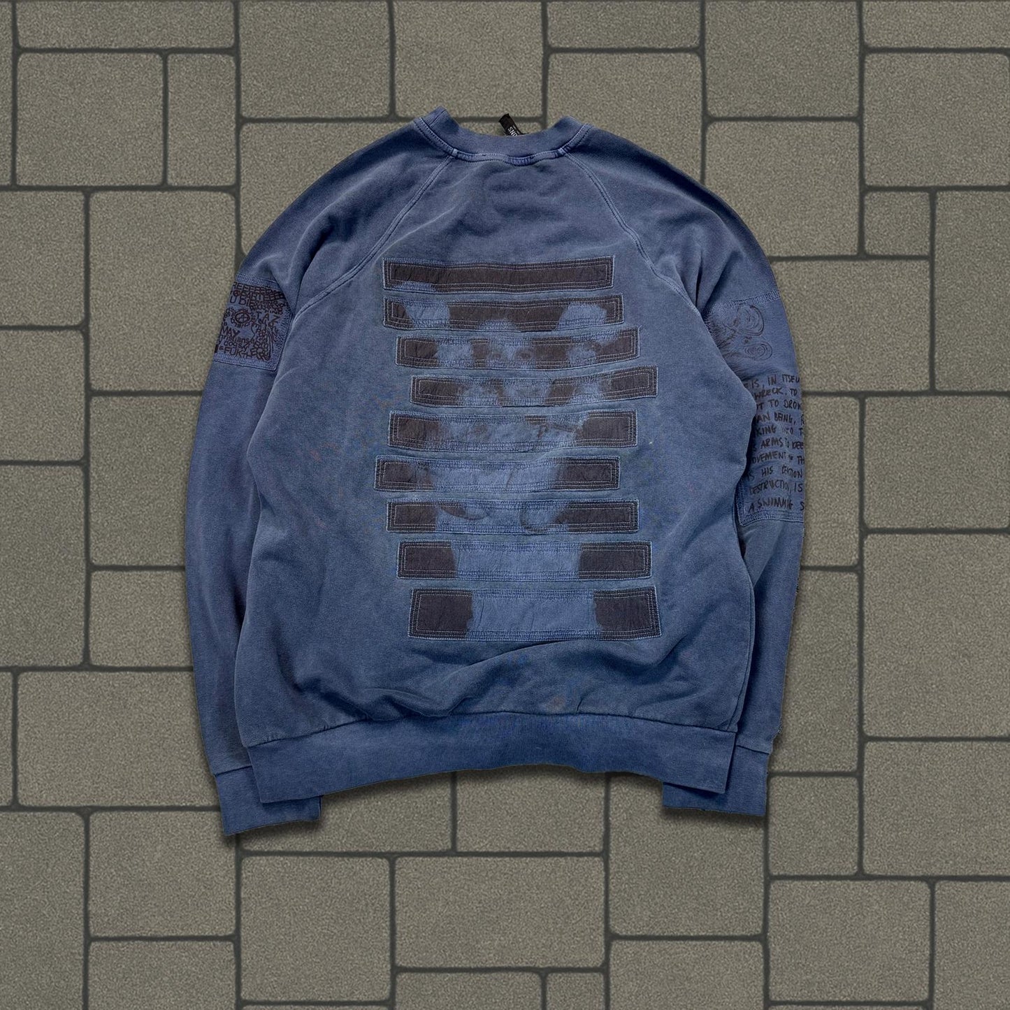AW04 Raf Simons “Waves” Patches Crewneck