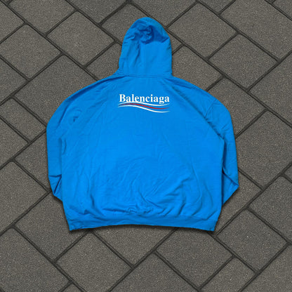 SS23 Balenciaga Blue Distressed Campaign Hoodie
