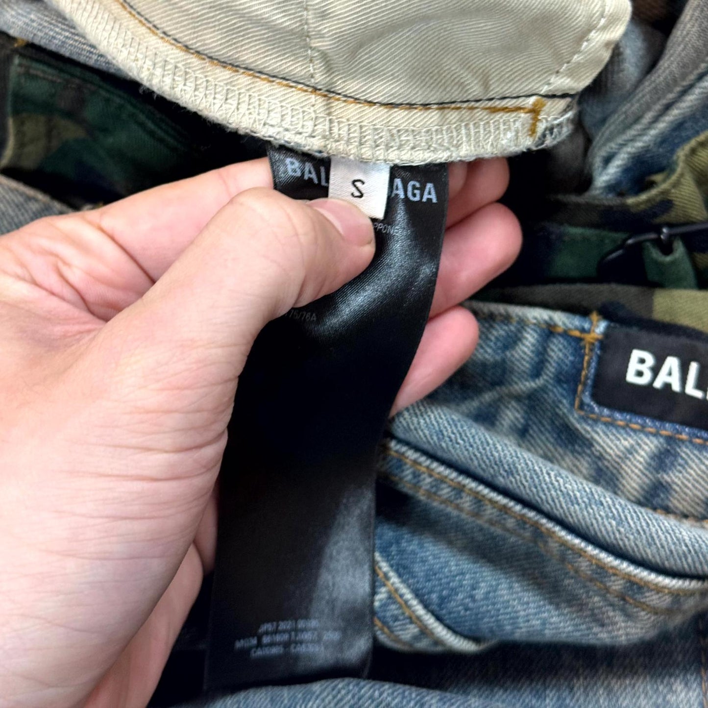 Balenciaga Camo Double Waisted Denim