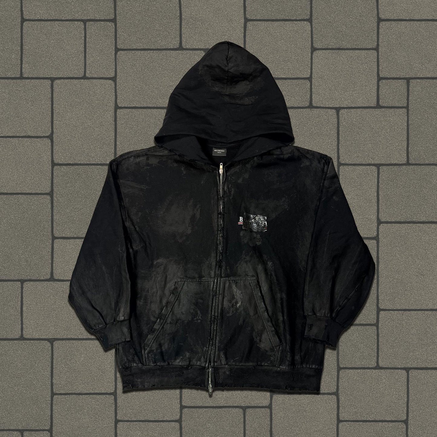 SS23 Balenciaga Gaffer Mud Zip Up Hoodie