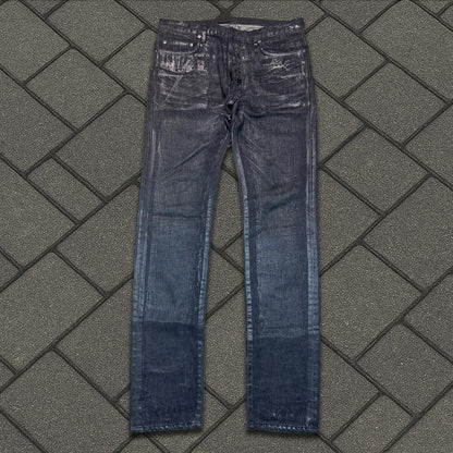 AW07 Dior Homme Black Luster Wax Denim