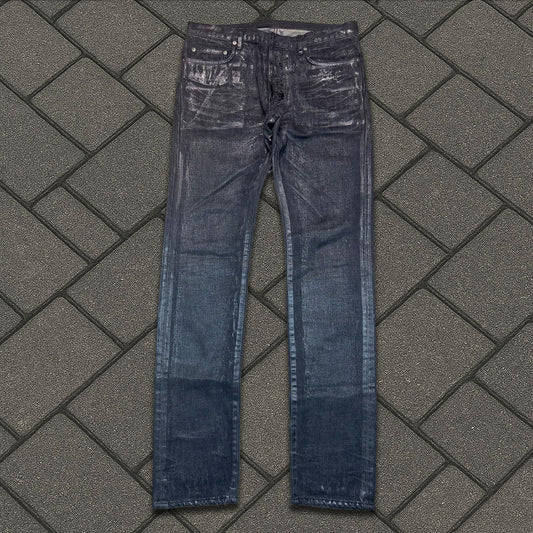 AW07 Dior Homme Black Luster Wax Denim