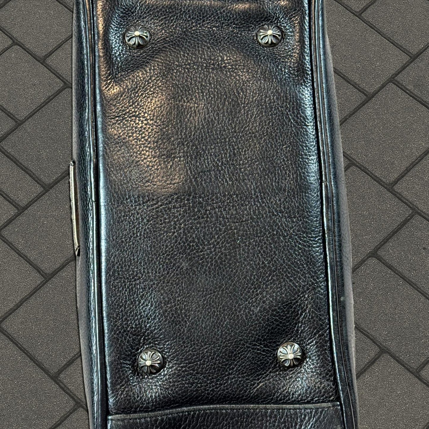 Chrome Hearts Cross Patch Leather Bowling Bag