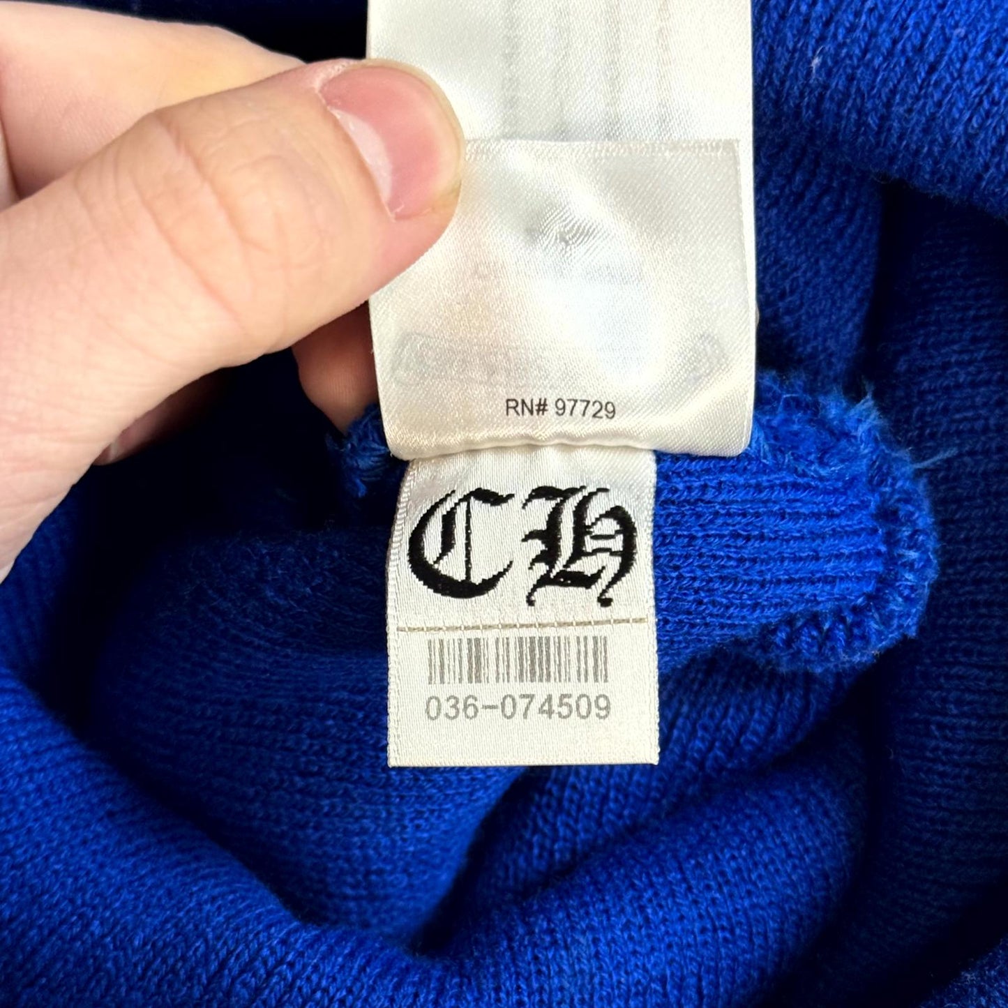 Chrome Hearts Blue Cross Embroidered Beanie
