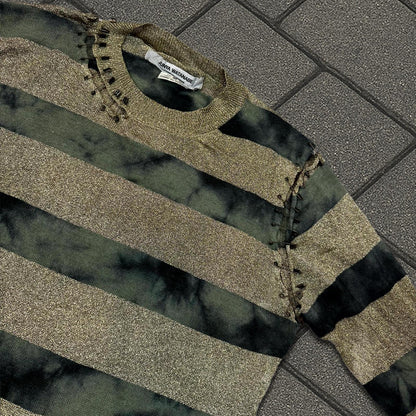 AW06 Junya Watanabe Glitter Safety Pin Striped Sweater