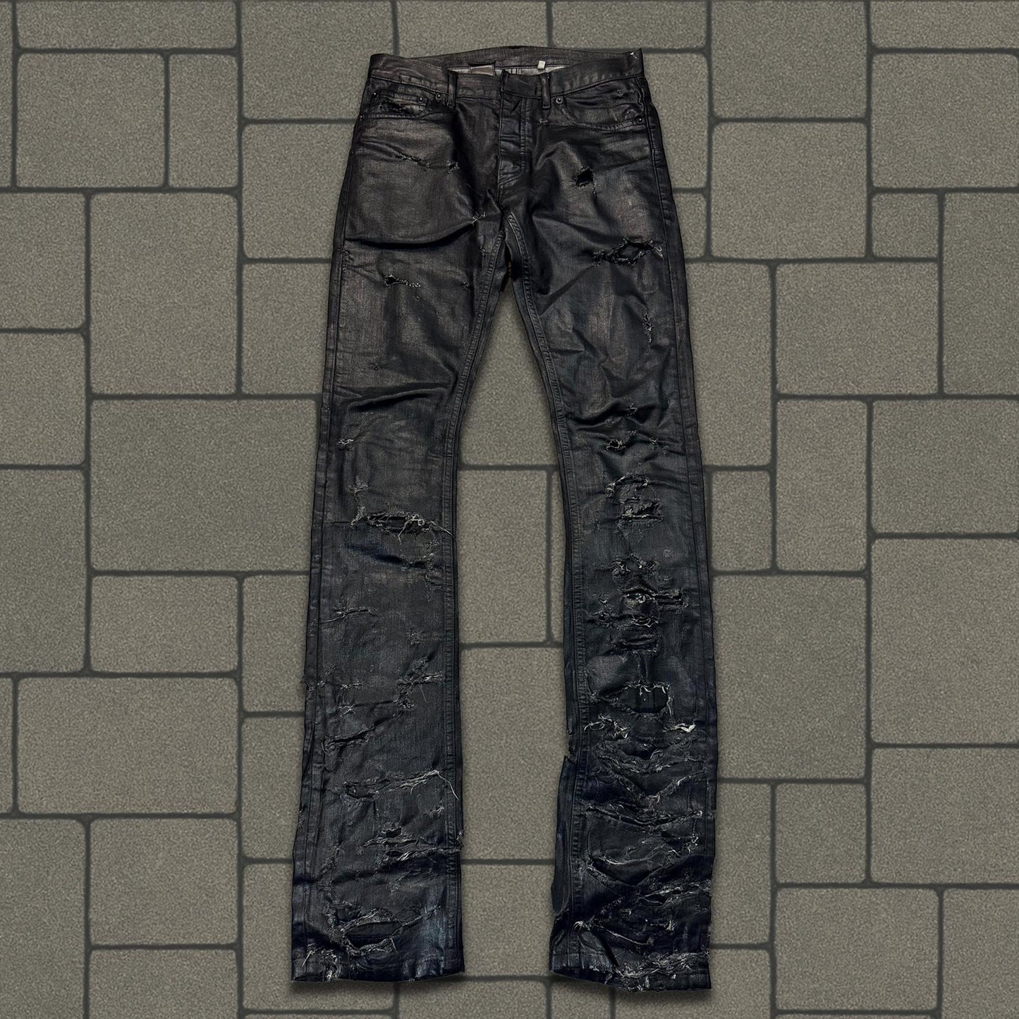 SS04 Dior Homme Waxed Strip Denim