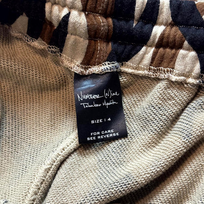AW04 Number (N)ine Beige Tribal Camo Shorts