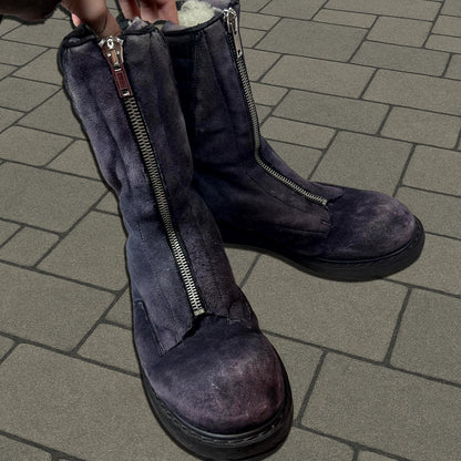 FW11 Rick Owens 'Limo' Shearling Mohawk Boots