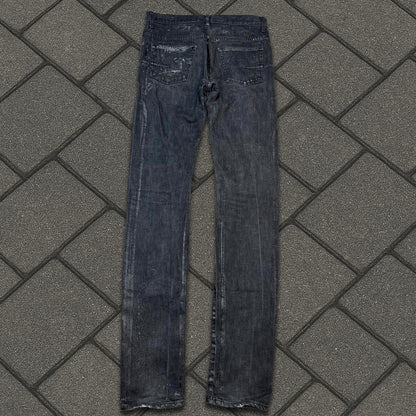 AW05 Dior Homme Black Waxed Luster Denim