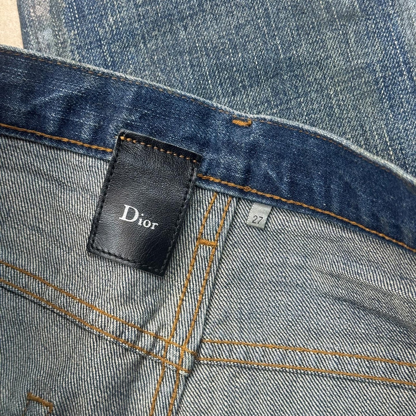 AW05 Dior Homme Green Wax Luster Denim