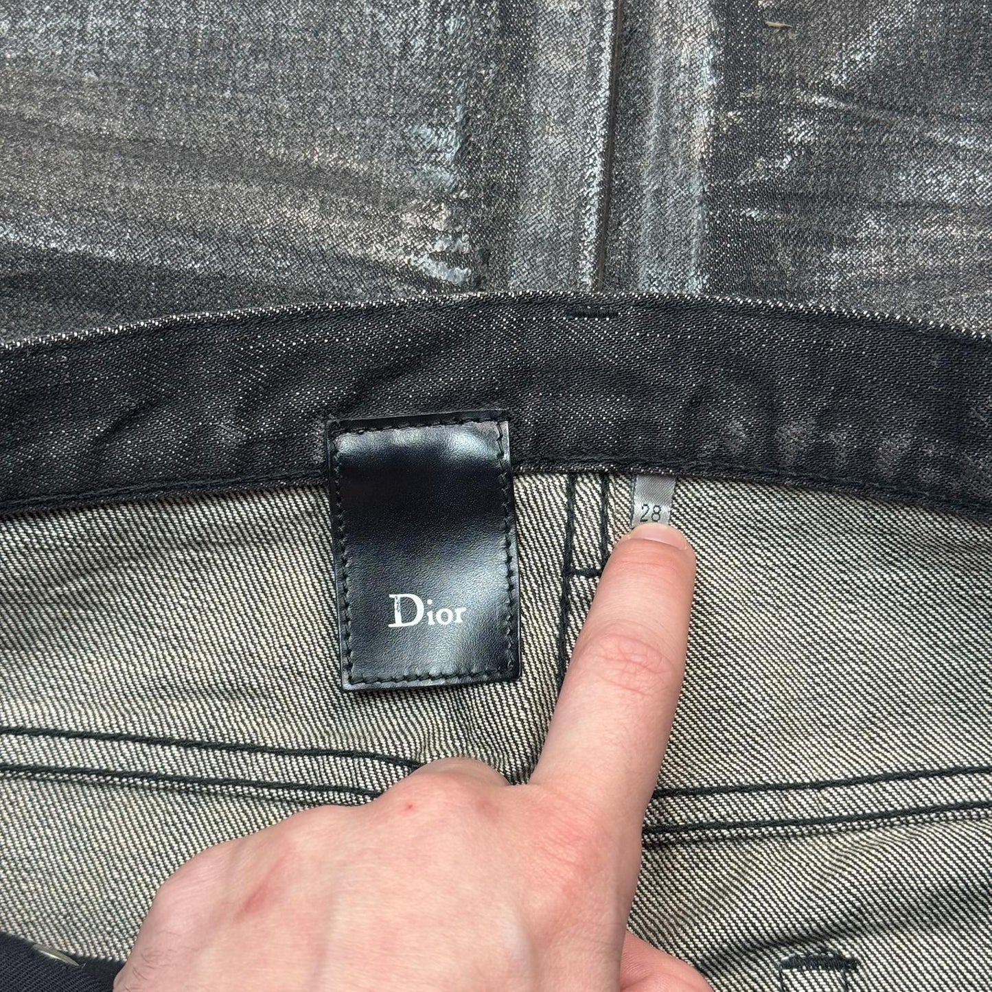 AW07 Dior Homme Black Luster Wax Denim