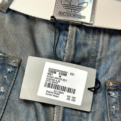 Balenciaga Adidas White Trefoil Belt
