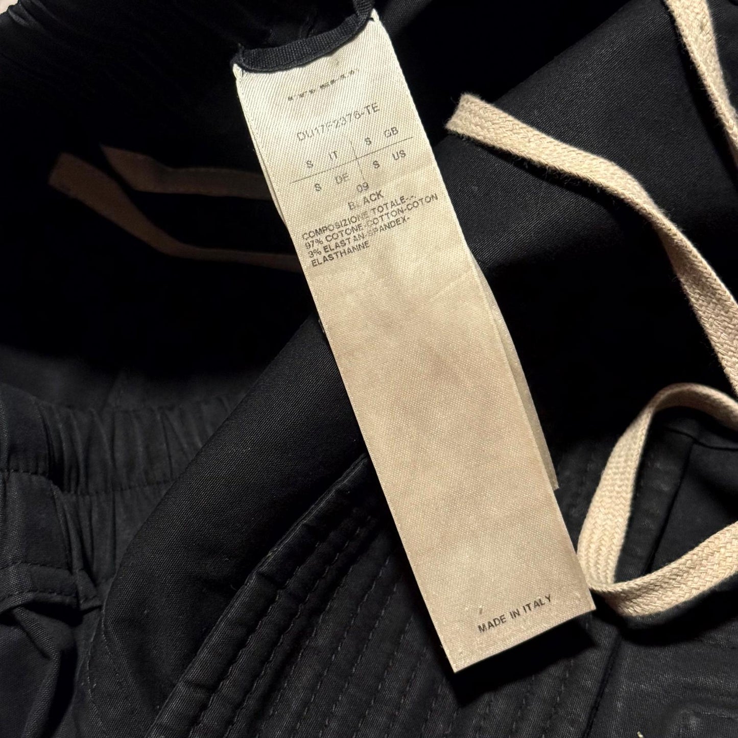 FW17 Rick Owens 'Glitter' Black Creatch Cargo Pants