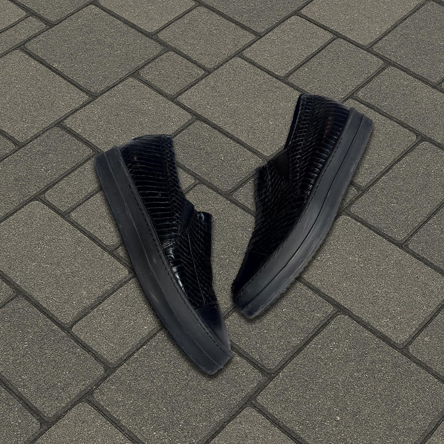 FW14 Rick Owens Python Skin Slip On Shoes