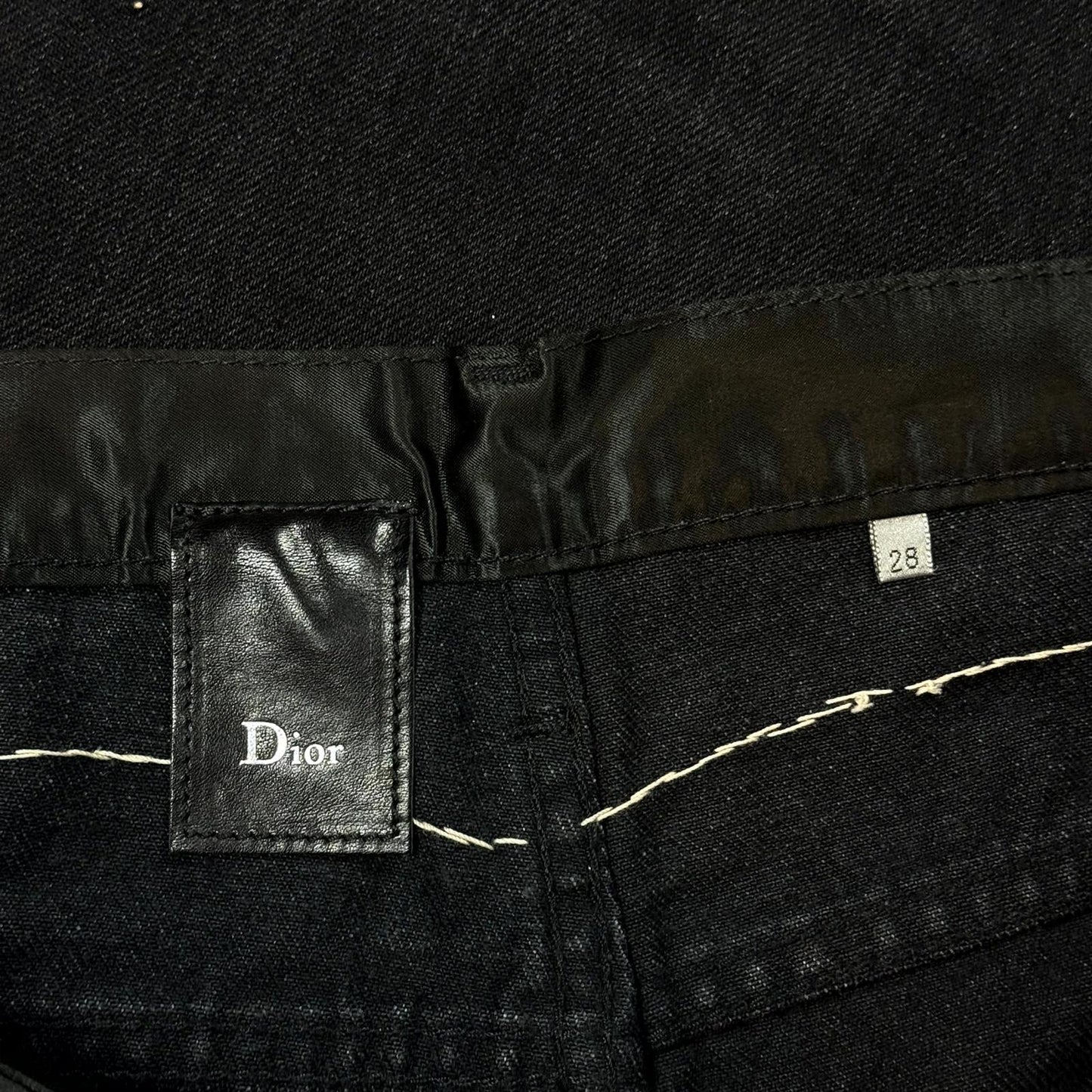 AW06 Dior Homme Satin Bootcut Cummerbund Denim