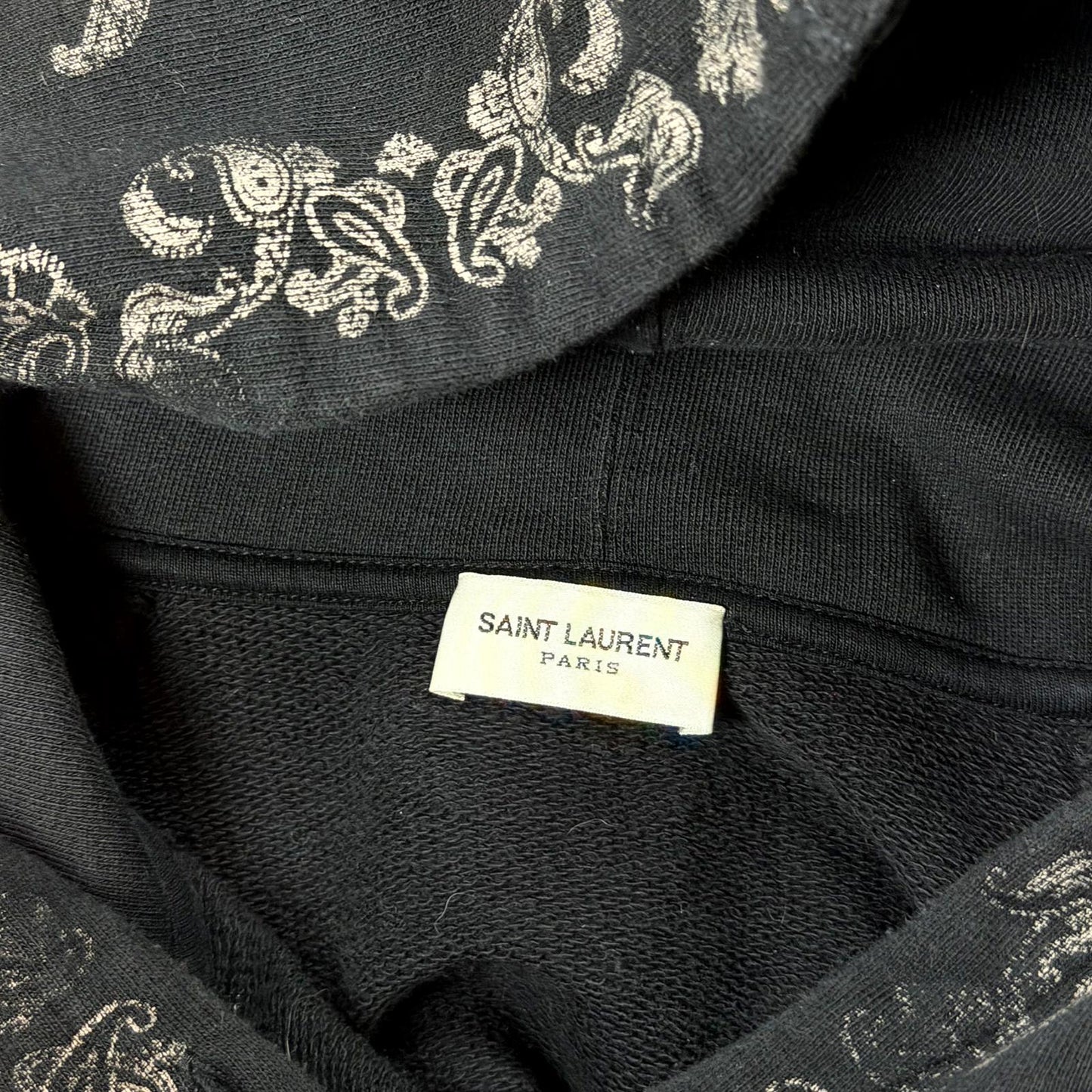 2018 Saint Laurent Paris Paisley Hoodie