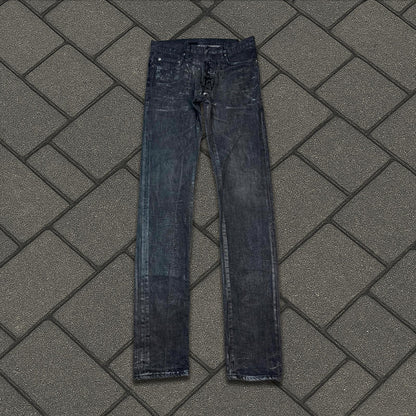 AW05 Dior Homme Black Waxed Luster Denim