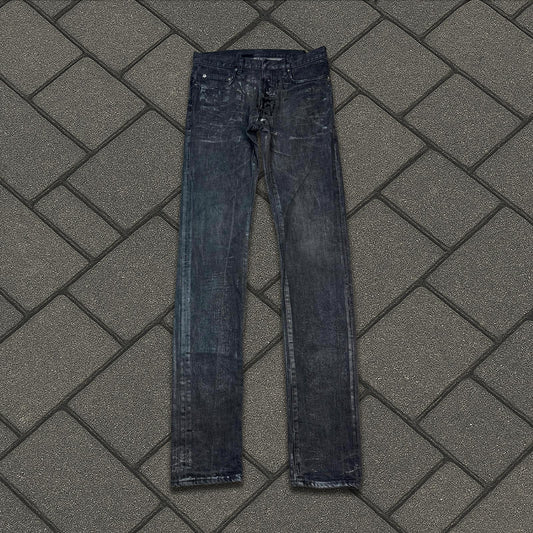 AW05 Dior Homme Black Waxed Luster Denim