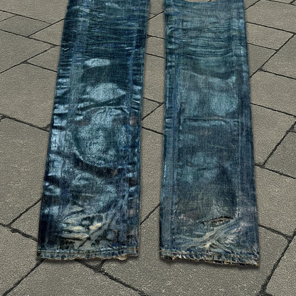 AW04 Dior Homme Blue Waxed Luster Denim