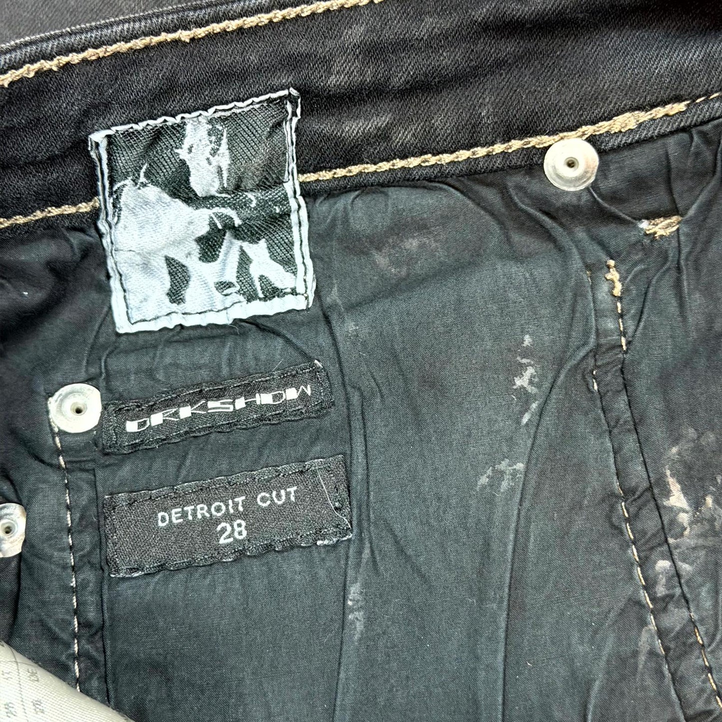 SS21 Rick Owens Black Waxed Detroit Cut Denim