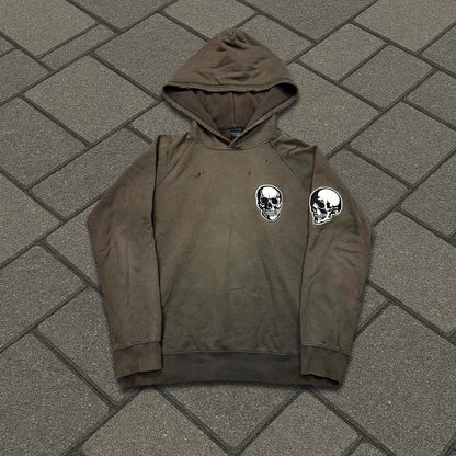 SS04 Number Nine Brown Double Skull Pullover Hoodie