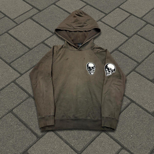 SS04 Number Nine Brown Double Skull Pullover Hoodie