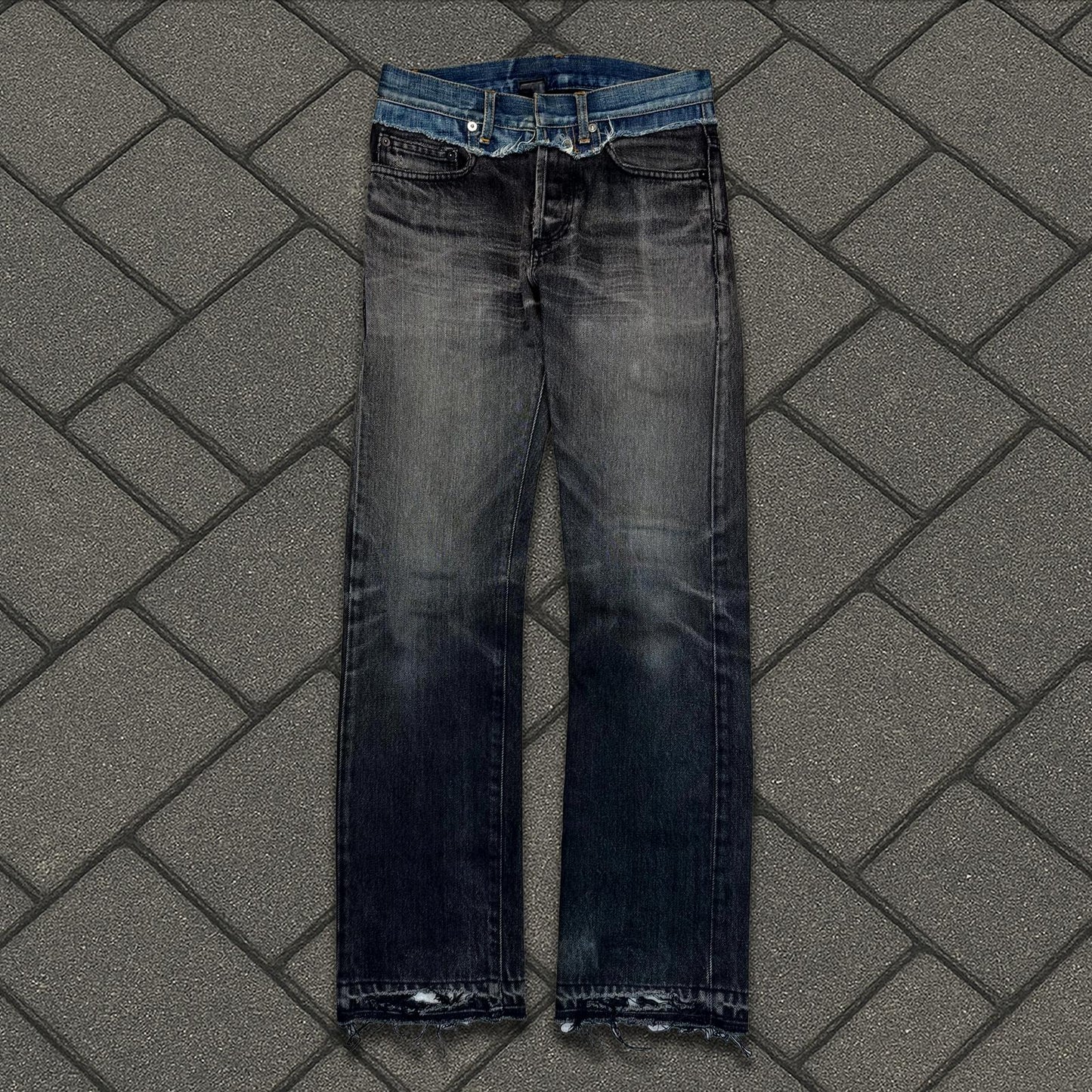 AW06 Dior Homme Black Cummerbund Denim