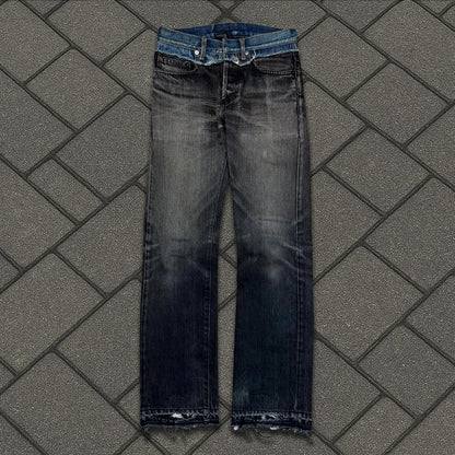 AW06 Dior Homme Black Cummerbund Denim