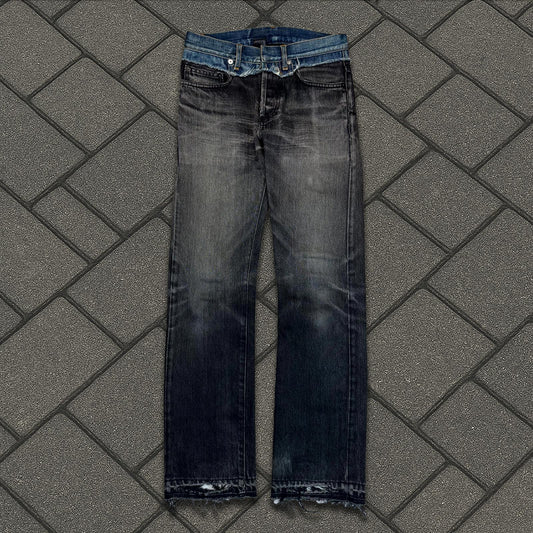 AW06 Dior Homme Black Cummerbund Denim
