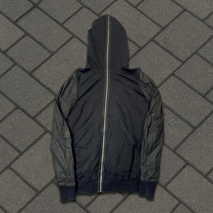 FW15 Rick Owens Leather Sleeve Gimp Hoodie