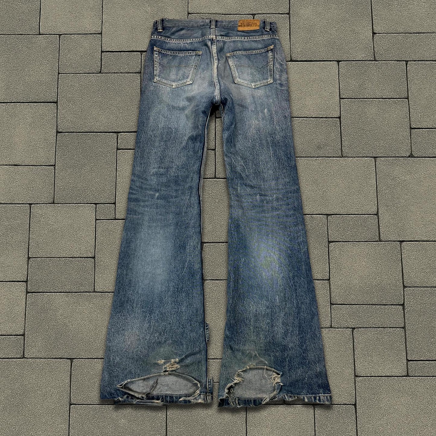 SS23 Balenciaga Blue Lost Tape Flared Denim