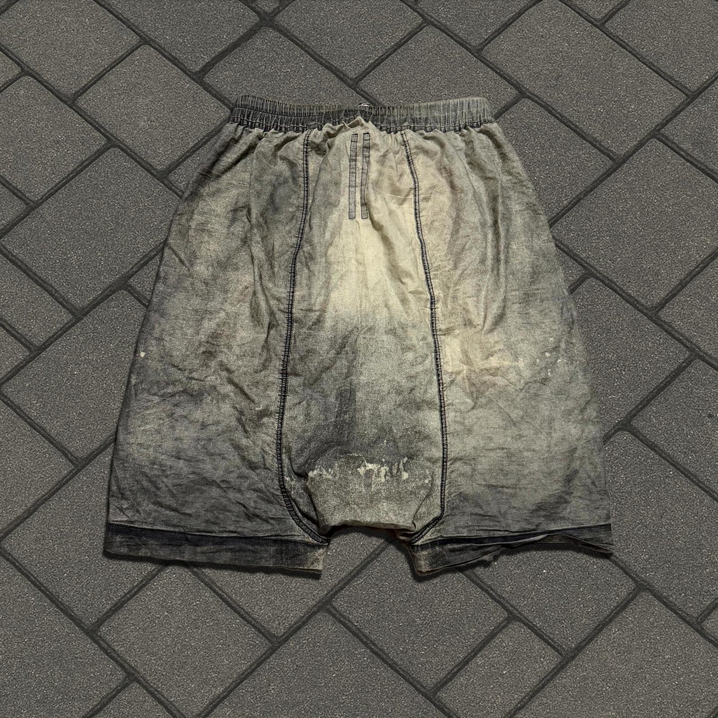 SS17 Rick Owens 'Walrus' Grey Washed Pod Shorts