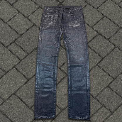 AW04 Dior Homme Black Luster Wax Denim