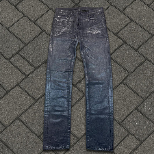 AW04 Dior Homme Black Luster Wax Denim