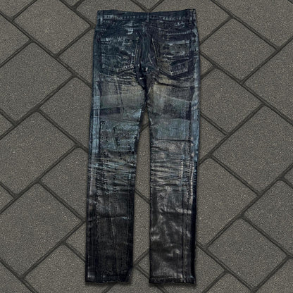 AW03 Dior Homme Black Waxed Luster Denim