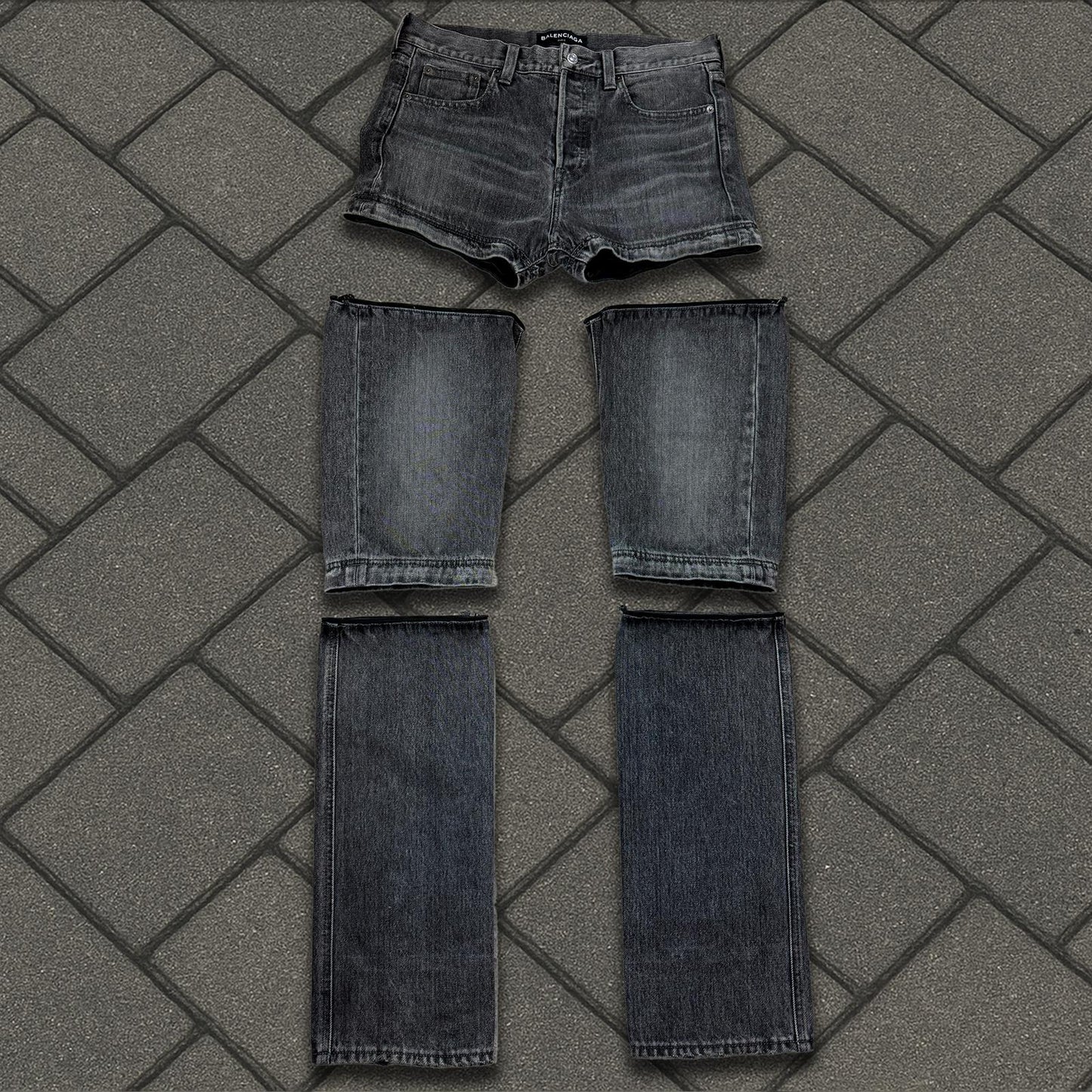 SS18 Balenciaga Black Convertible Denim