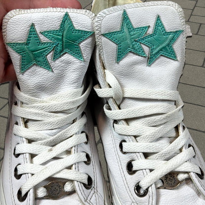 Chrome Hearts Seafoam Green Crocodile Patch Leather Converse