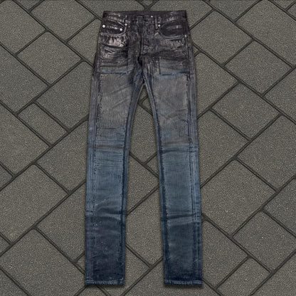 AW08 Dior Homme Black Luster Wax Denim