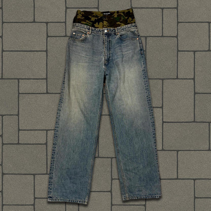 Balenciaga Camo Double Waisted Denim