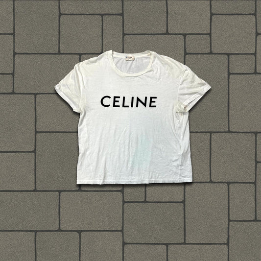 Celine White Logo Tee