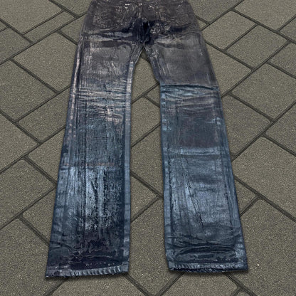AW03 Dior Homme Black Waxed Luster Denim
