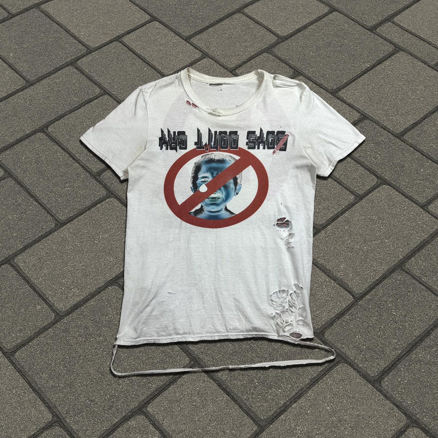 FW13 Bstroy 'Boys Dont Cry' Distressed Tee