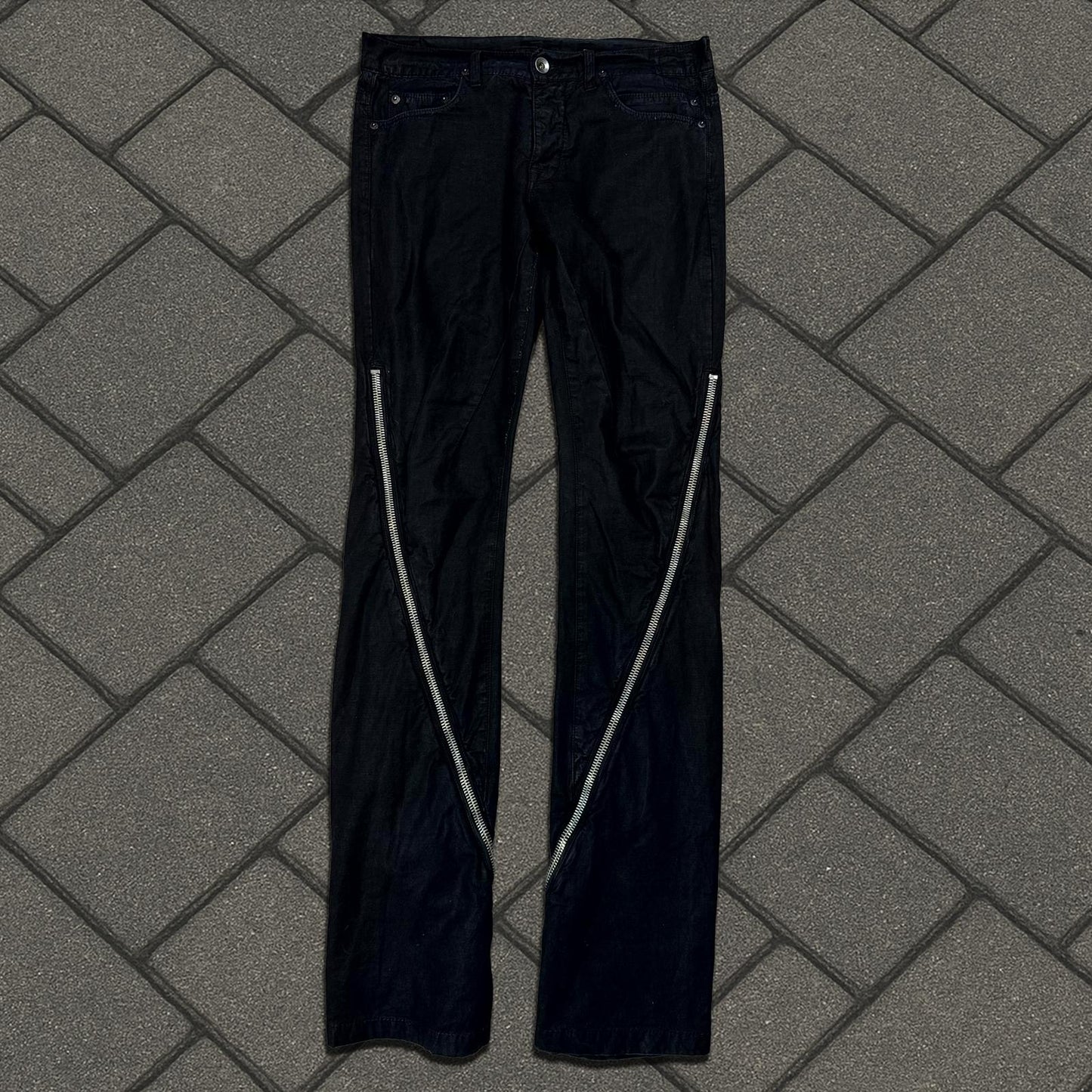 SS09 Rick Owens ‘Black Wax’ Banana Cut Pants