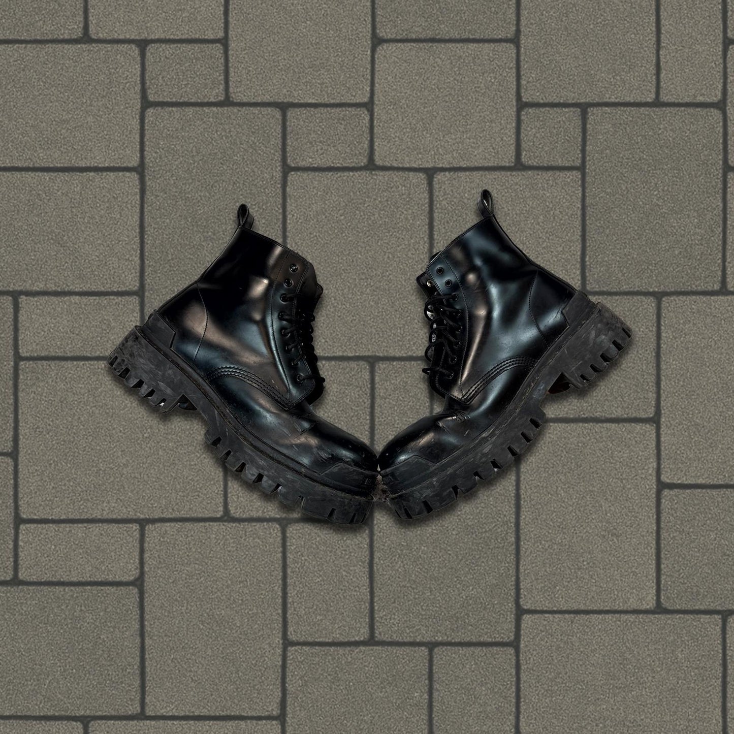 Balenciaga Black Leather Strike Boots